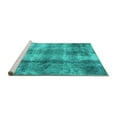 thumbnail image 2 of Ahgly Company Machine Washable Indoor Round Abstract Turquoise Blue Modern Area Rugs, 6' Round, 2 of 4