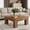 Rustic Brown, variant on 47 Inch Modern Farmhouse Coffee Table, Rectangular Low Profile Wooden Center Table for Living Room with Open Shelf, Black Accent Furniture Black