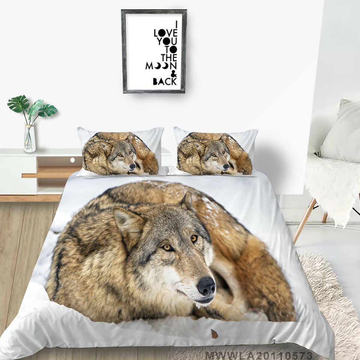 schakelaar Gecomprimeerd paspoort 3D Wolf Painting Home Bed Clothes Animal 2/3 Pcs Hot Sale White Background  Bedding Cover Set,Queen (90"x90") - Walmart.com