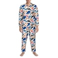 thumbnail image 3 of Salouo Cute Sea Animals Print Button-Front Long Sleeve Pajama Set for Men, Soft 2Pjs Men's Long Sleeve Sleepwear-XX-Large, 3 of 7