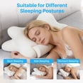 thumbnail image 3 of EDX Queen Size Cervical Pillows Memory Foam Bed Pillow for Neck Pain Relief- Removable Cover,White, 3 of 8