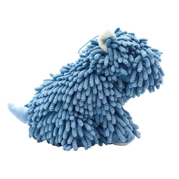 Tunhigl 10.2" Cute Puppy Chenille Hand Towel, Ultra-Absorbent Quick-Drying Towel for Kitchen & Bathroom, 5 Colors