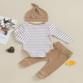 thumbnail image 4 of Baby Clothes Set  Romper with Long Sleeve Striped Pants and Hat, 4 of 9