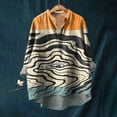 thumbnail image 2 of Jxximdong Tshirts for Women Flower Pattern Printed Women's Floral Casual Long Sleeved Shirt Gold Summer Tops XXL, 2 of 4