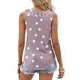 thumbnail image 3 of Hvot&aat Womens Summer Ruffle Collar V Neck Tank Top Polka Dots Sleeveless Loose Fit T-Shirt Casual Comfort Daily Blouse, 3 of 5