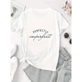 thumbnail image 3 of Chic Letter Print Women's T-Shirt - Casual Crew Neck, Short Sleeve, Stretchy Polyester Blend, Machine Washable - Perfect for Summer & Casual Attire, 3 of 8