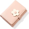 thumbnail image 1 of Cartera corta de mujer, bolso de piel vegana, cartera triple, cartera pequeña para mujer, cartera con múltiples compartimentos, 1 of 6
