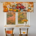 thumbnail image 5 of Fall Valance Curtain for Kitchen-Fall Decorations Orange Window Valance for Living Room Bedroom Scroll -Fall Gnomes Decor Rod Pocket Valances Pumpkin Truck-Autumn Window Treatment Valance 18" X 54", 5 of 6