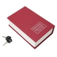 thumbnail image 1 of Caja de seguridad con forma de libro con llaves, de acero inoxidable, oculta y secreta, para el hogar, la oficina, la tienda, la escuela, el dormitorio, color rojo, 1 of 15