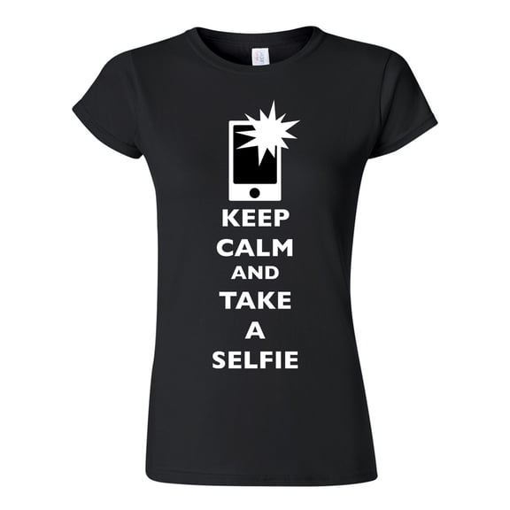 Junior Keep Calm And Take A Selfie Flash Phone Camera Picture Funny DT T-Shirt Tee