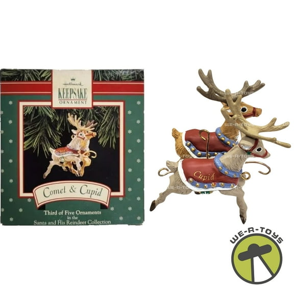 Hallmark Comet and Cupid Ornament Santa and His Reindeer Collection 1992