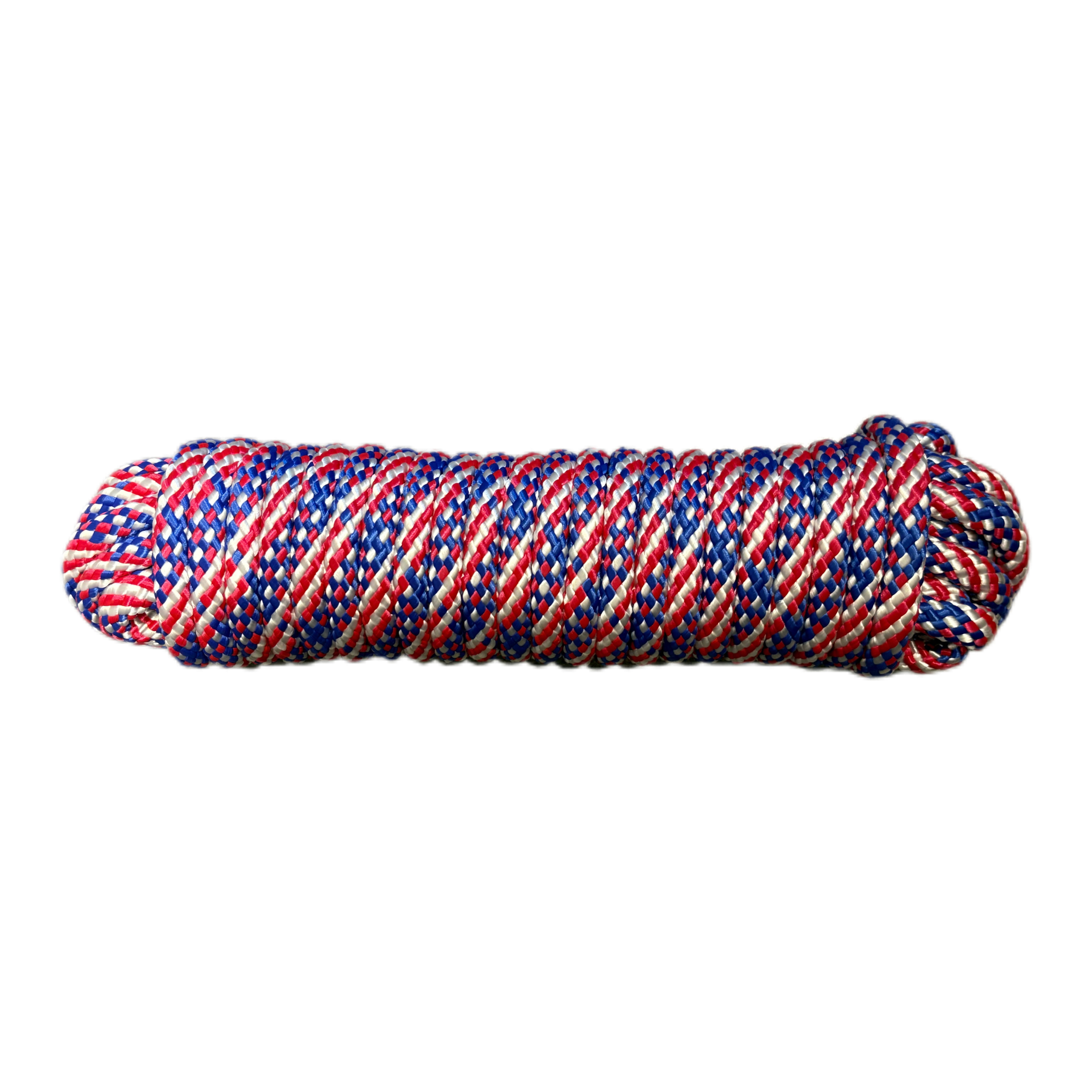 Hyper Tough 5/8 inch x 50 feet Polypropylene Diamond-Braid Rope, Patriot Red/White/Blue
