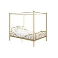 thumbnail image 1 of DHP Metal Canopy Kids Platform Bed with Four Poster Design, Scrollwork Headboard and Footboard, Underbed Storage Space, No Box Sring Needed, Full, Gold, 1 of 1