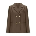 thumbnail image 5 of ZQUUVOU Women Business Blazers with Solid Color Long Sleeve Pocket Suit Jacket (Coffee,2XL), 5 of 8