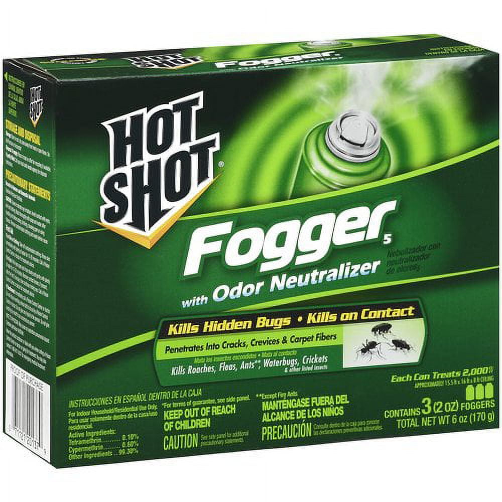 Hot Shot Fogger with Odor Neutralizer, 3 Count, 2 Ounce Pack of 2 & Feeke  Mouse Traps, Mice Traps for House - 6 Pack, (M01-6Pack)