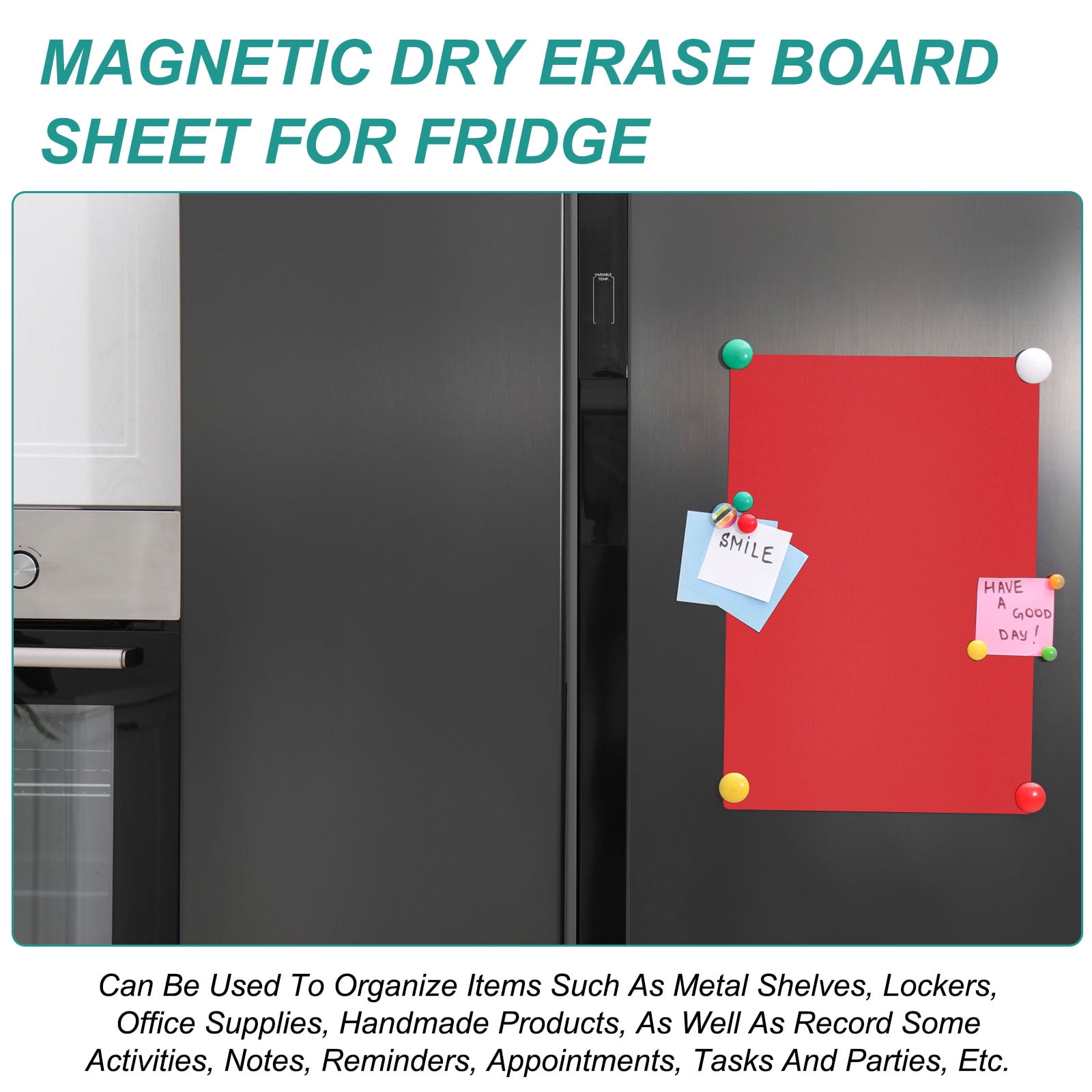 Uxcell Magnetic Dry Erase Board Sheet for Fridge, 3 Pcs 12 x 8 Inch Erasable Refrigerator Whiteboard for Kitchen for Home Kitchen Organizer Planner Office Storage, Black (1mm)
