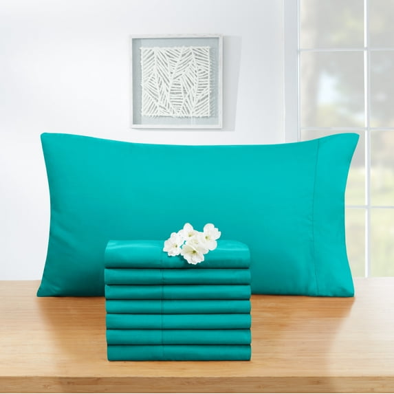 Empyrean Bedding Set of 8 Pillow Cases, Queen Pillowcase Premium Microfiber, Standard Size 20"X30" Teal
