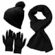 thumbnail image 1 of Conjunto de tres piezas de gorro, bufanda y guantes, cálido y aislante, gorro de punto grueso, 1 of 6