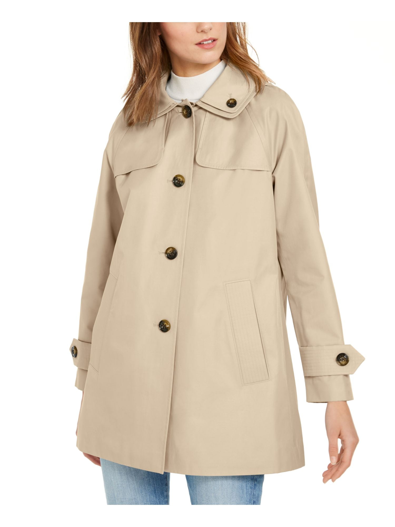 Women s Beige Water resistant Hooded Rain Coat with Kuwait Ubuy