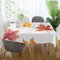 thumbnail image 3 of Yayeee Tablecloths 54" x 72" Rectangle Wrinkle Resistant Party Table Cover, White Autumn Leaves, 3 of 8