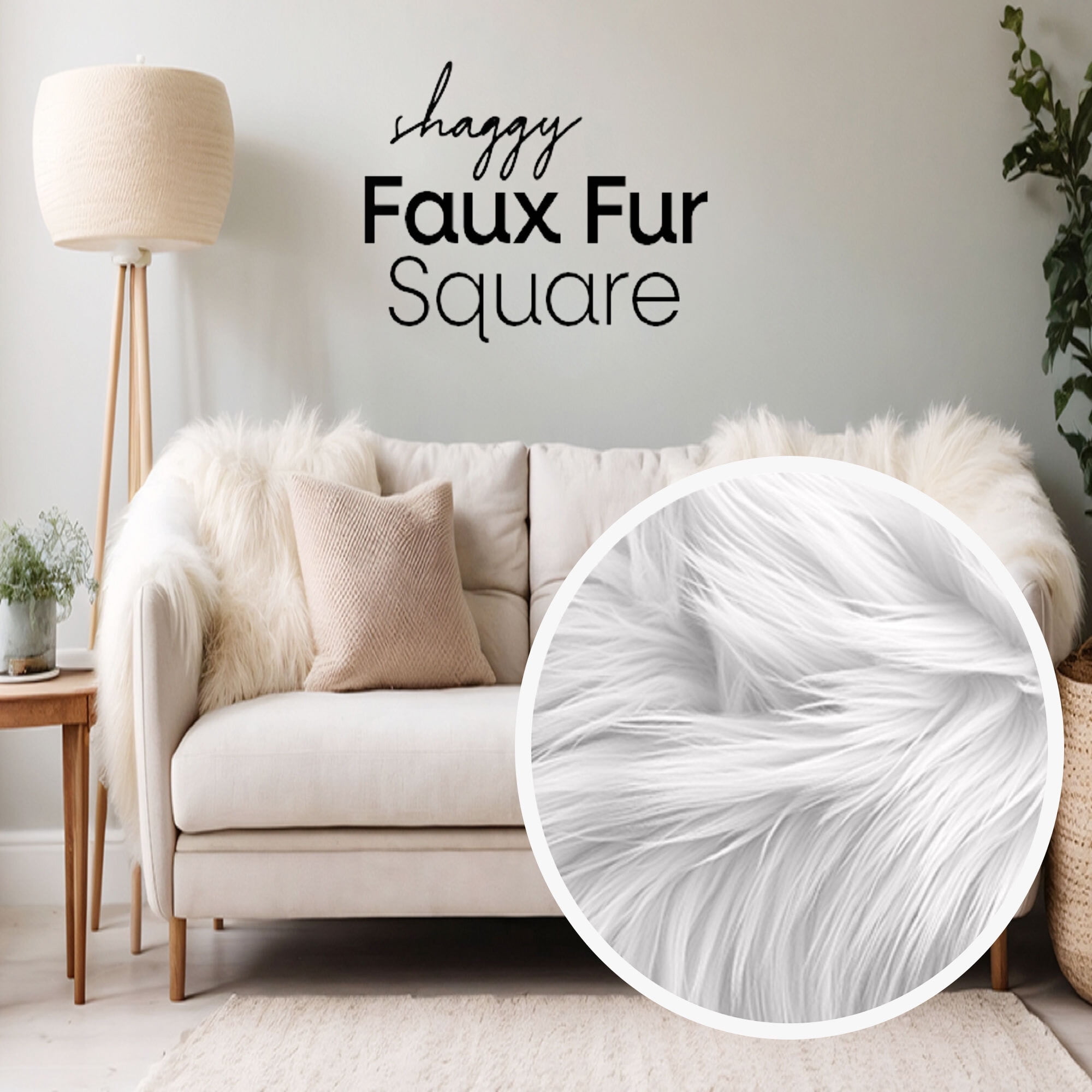 FabricLA Shaggy Faux Fur Fabric - 30" X 36" Inches Pre Cut - Use Fake Fur Fabric for DIY Craft, Fashion Accessory, Home Decoration, Hobby