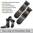 thumbnail image 2 of Cozylook Men's Fuzzy Slipper Socks Non-Slip Grips Warm Thermal Winter Socks Cozy Gifts Black Reindeer LXL 11-14, 2 of 5