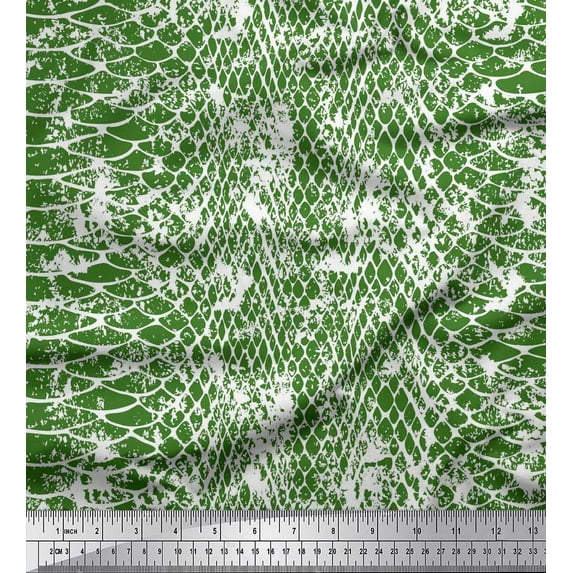 Soimoi Satin Silk Fabric Snake Animal Skin Decor Fabric Printed Yard 42 Inch Wide