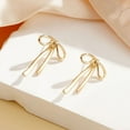 thumbnail image 3 of Fiaya Women Fashion Bow Earrings, 1Pairs Simple Lightweight Bow Ribbon Studs, Daily Earrings Jewelry Accessory Presents for Women (Gold-A), 3 of 6