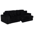thumbnail image 4 of Jacana Corduroy Upholstered Dual Power Chaise Sofa Black, 4 of 15