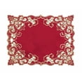 thumbnail image 2 of Placemats Set of 4 for European Dining Table, Table Placemats, Rectangular PVC Vinyl, 12x18 Inches - Burgundy Gold, 2 of 7