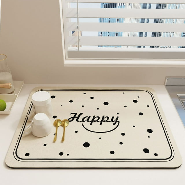 EGNMCR Kitchen Essentials Kitchen Gadgets Dish Drying Mat For Multiple Usage Easy Clean Mat For Kitchen Counter Or Sink Refrigerator Or Drawer Liner L 16 Inches X W 12 Inches Kitchen absorbent mats