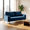 Navy, variant on 65" Velvet Upholstered Small Loveseat Couch, 2 Seater Sofa with Pine Wood Frame, Comfortable Loveseat with High-Density Sponge for Living Room, Purple