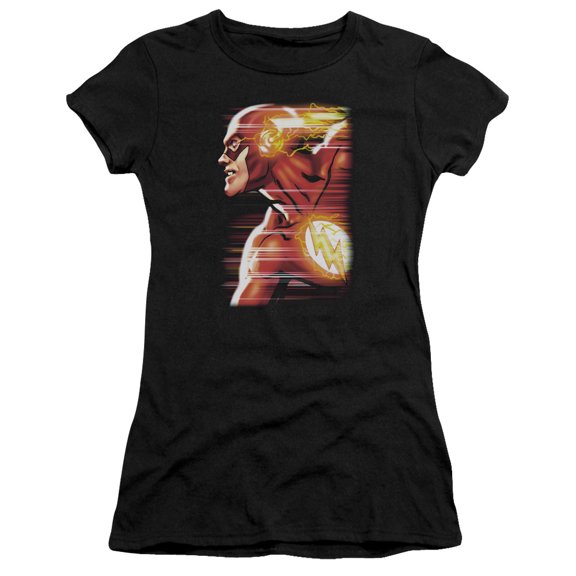 JLA Justice League Speed Head S/S Junior Women's T-Shirt Sheer Black