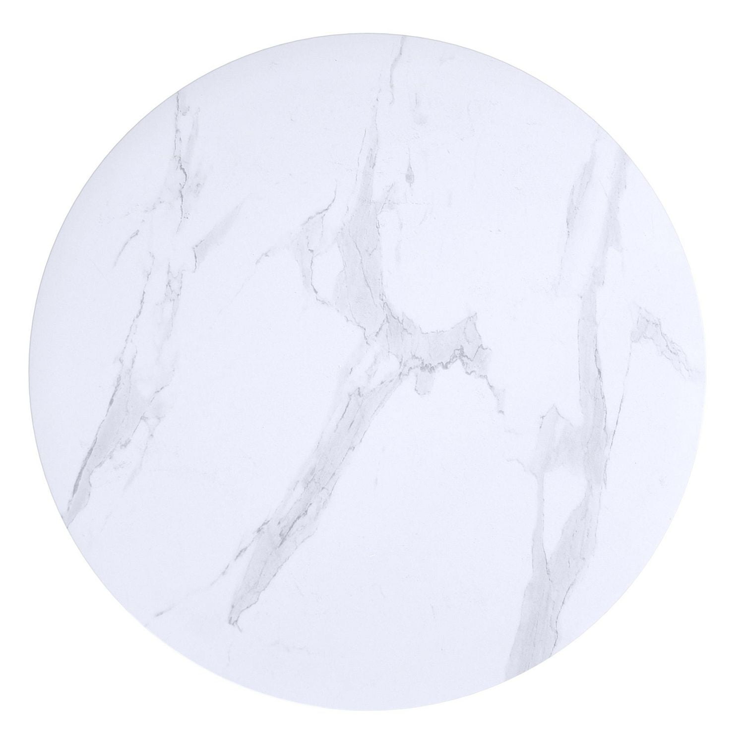 Table de salon ronde contemporaine avec fini en similimarbre