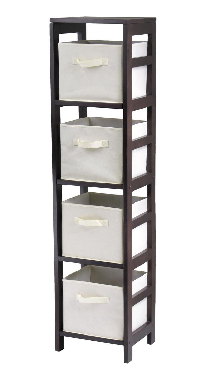 Ensemble de rangement Capri 5 pièces Winsome en fini espresso/beige - 92841