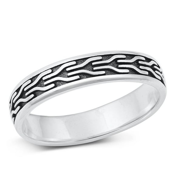 Cute Oxidized Design Ring .925 Sterling Silver Band Jewelry Female Male Unisex Size 5