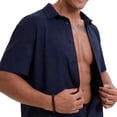 thumbnail image 5 of Njagoc3 Men's Casual Open Placket Short-Sleeve Shirt - Breathable Vacation & Commute Wear, 5 of 6