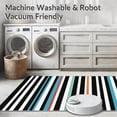 thumbnail image 5 of ODIKA 6'x9' Machine Washable Non-Slip Area Rug, Black Stripe Vintage Bath High Traffic Rug, Black, 57200, 5 of 7