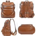thumbnail image 5 of Mochila de mujer LANNMXG de cuero suave 2 en 1, 5 of 5