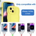 thumbnail image 6 of Case for iPhone 14 Plus Case Wave, Curly Frame Design for Women Girls, Cute Wavy Solid Color Aesthetic Phone Case Soft Flexible TPU Shockproof Full-Body Protective Case Cover 6.7" - Yellow, 6 of 12