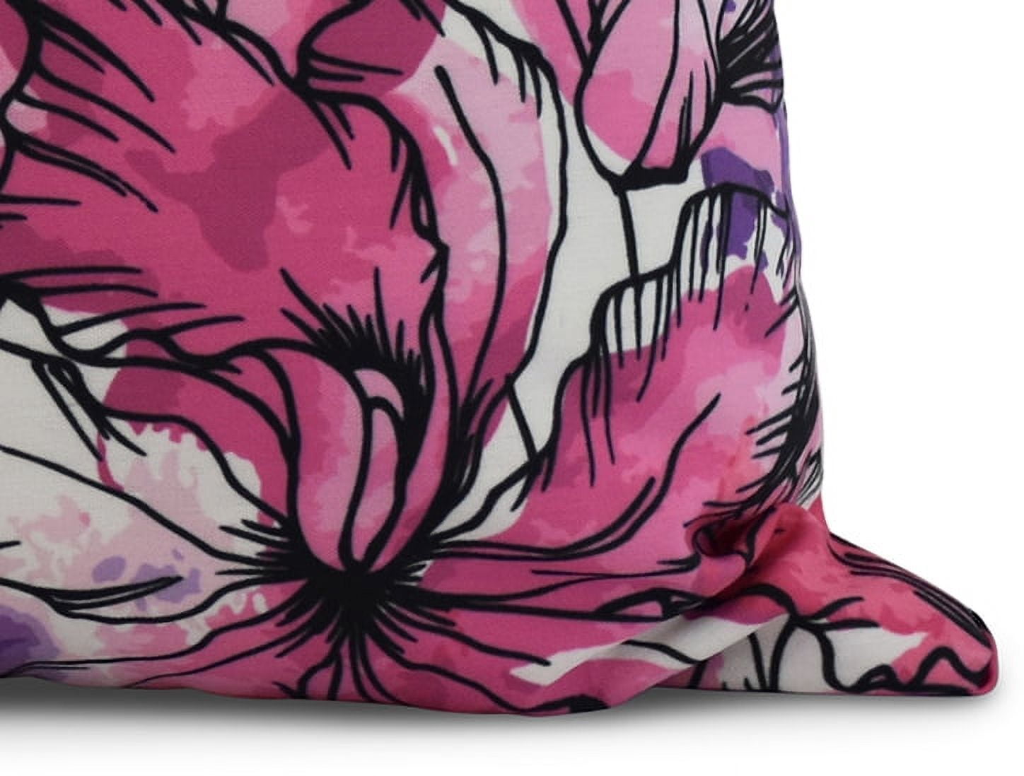 Simply Daisy, 20" x 20" Zentangle, Floral Print Outdoor Pillow, Purple
