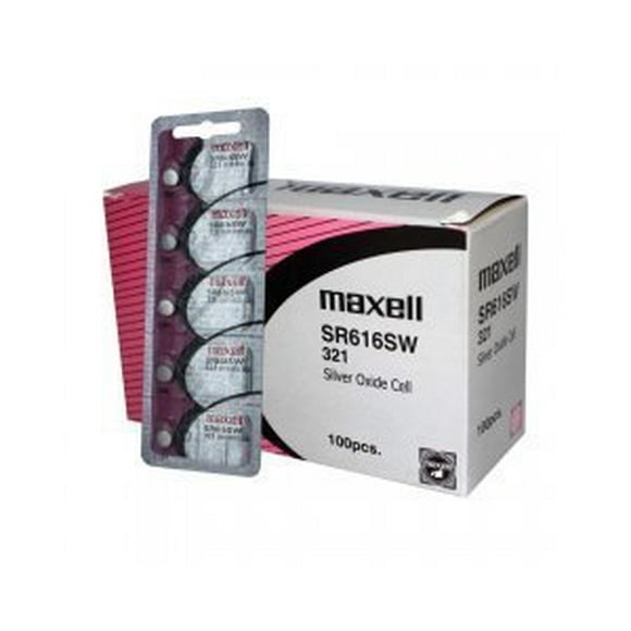 100 pc Maxell SR616SW 321 SR65 SR616 Silver Oxide Watch Battery