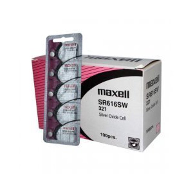 100 pc Maxell SR616SW 321 SR65 SR616 Silver Oxide Watch Battery