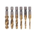 thumbnail image 1 of 6PCS Hex Shank Combination Tap Set Spiral Flute Drill Taps High Speed Steel Thread Tapping Tool Gold, 1 of 5