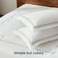 thumbnail image 4 of Sleep Zone Queen Comforter Set, Luxury Hotel Collection Comforter, 3 Pieces Fluffy Lightweight Down Alternative Duvet Insert with Embroidered Stripes (Wave Curves, King), 4 of 5