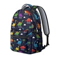 thumbnail image 2 of Dinosaur and Palm Navy Pattern Backpack for School, Cute School Bag with Adjustable Shoulder Straps and Padded Back, 15.3"x11"x7.1", 2 of 5