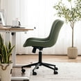 thumbnail image 4 of Kidol & Shellder Armless Desk Chair, Soft Faux Leather Swivel Office Task Chair, Bean Green, 4 of 6