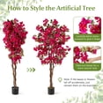 thumbnail image 6 of Gymax 6 FT Artificial Bougainvillea Tree Tall Faux Pre-potted Tree w/ 910 Flowers, 6 of 9