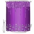 thumbnail image 2 of Modern Purple Waterproof Fabric Shower Curtain,Abstract Diamond Luxury Gradient Waterproof Fabric Shower Curtain for Bathroom Curtains Bathtubs Hotel Shower Curtains with 12 Hooks Small 36x78in, 2 of 8