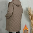 thumbnail image 4 of Generic Womens Long Puffer Coat Quilted Full Zip Up Knee Length Hooded Coats Winter Outdoor Thermal Long Sleeve Down Coat, 4 of 6